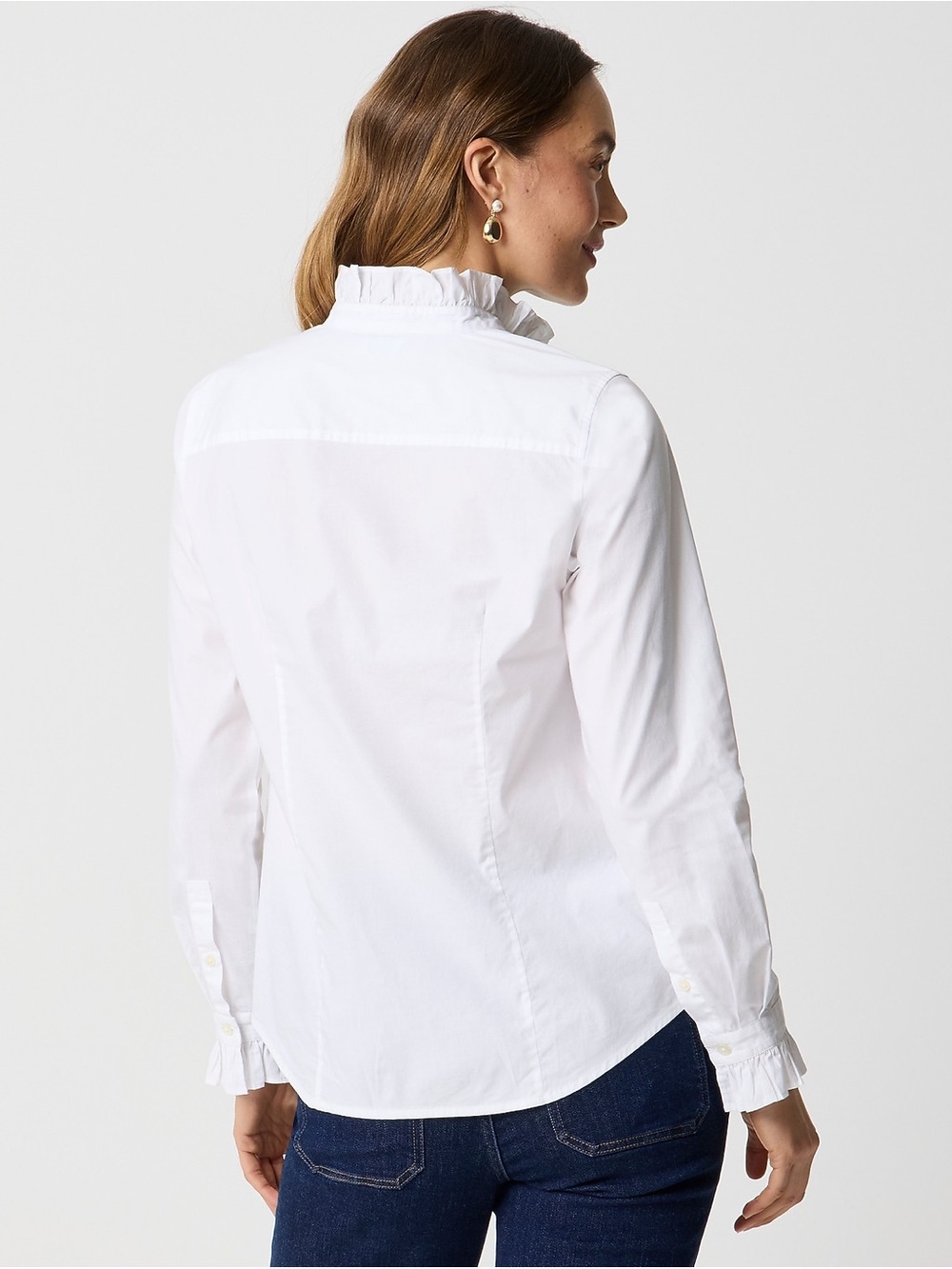 J. Crew Factory Ruffle button-up top Sz. XL - Picture 2 of 9